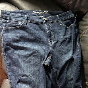 Seven7 Women's Straight Leg Jeans in Dark Indigo